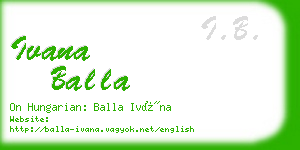 ivana balla business card